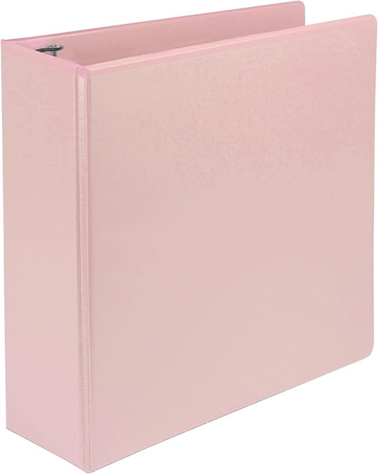 Samsill Plant-Based 3 Inch Durable D-Ring, View Binder, Eco-Friendly, USDA Certified Biobased, Single, Rose