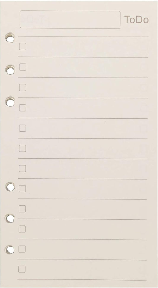 Zelten Refill Paper/Loose Leaves for A5 A6 B5 A4 Cover Round Ring View Binder File Folder (A6 6 Holes, Refill ToDo Paper)