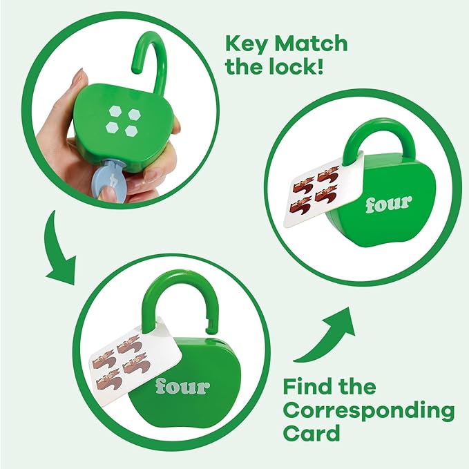 Locks and Key Toddler Toys, Number Counting Cause and Effect Toys for Kids Ages 3-5, Preschool Learning Activities, Kindergarten Classroom Must Haves, Montessori Toy for 3 Year Old