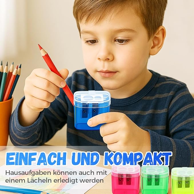Pencil Sharpeners with Lid, Pencil Sharpeners Manual, Colored Handheld Sharpener Suitable for Kids Adults Students School Class Home Office (4pcs)