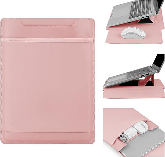 HoYiXi 13.6'' Laptop Sleeve Case Leather Bag with Stand Compatible with MacBook Pro 14/MacBook Air 13(M1 M2)/ASUS Vivobook 14/Dell XPS 13/ASUS Acer Matebook 13 14'' Laptop case,