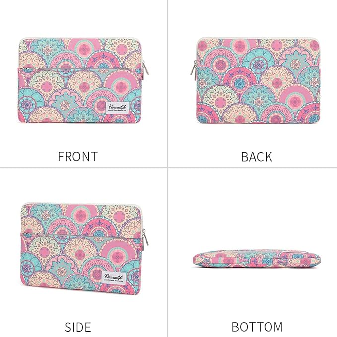 Canvaslife 14 Inch Laptop Case, Shockproof Protective Notebook Sleeve Cover Bag with Accessory Pocket, Durable Carrying Laptop Sleeve Compatible for MacBook HP Lenovo Dell Asus Acer (Bandanna)