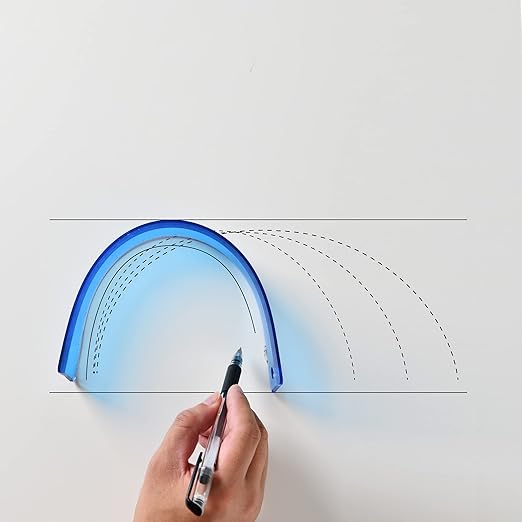 Flexible Shatterproof Bendable Unbreakable Safe Soft Transparent Clear Plastic Straight Flat Ruler, 30 cm/12 inch. Set of 2, Clear and Blue, for Home, School, Office, for Kids and Adults
