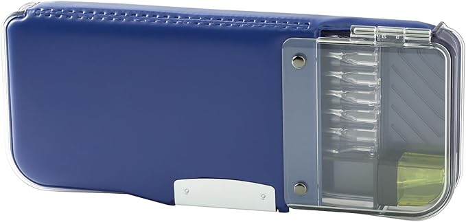 Sonic FD-2529-K Pencil Case, Pencil Check α, Uka Sapo, Double-Sided Brush, Lock Included, Navy