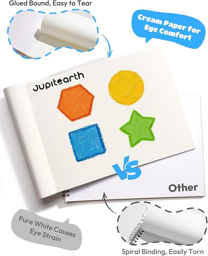 JUPITEARTH Sketch Pads, 2-Pack 50 Sheets 9x12 Inch Drawing Pad, Acid-Free Thickened Glue-Bound Sketchbook, Art Supplies, Drawing Paper for Coloring Painting for School