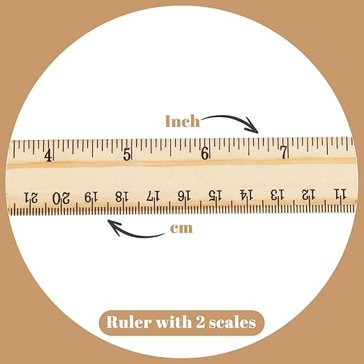 80 Pack Wooden Ruler 12 Inch, Rulers Bulk Wood Measuring Ruler for Students Teachers Classroom,2 Scale