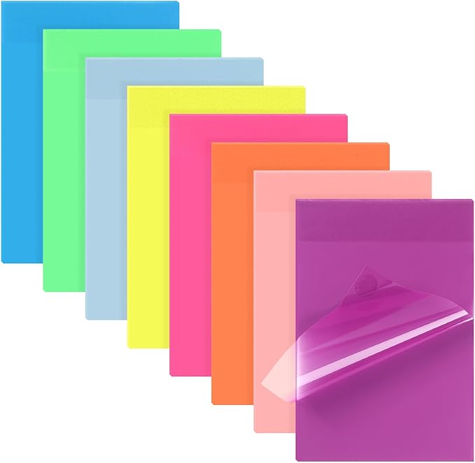 Yinder 4 x 6 Inch Transparent Sticky Notes Translucent Sticky Notes Waterproof Clear Self Memo Pad See Through Bible Journaling Accessories Office School Supplies(8 Pcs,Bright)