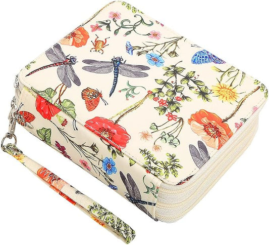 72 Slots Pencil Case Organizer w/Removal Handle Strap | 3-Layer Zipped Pencils Box Large for Colored Pencils Watercolor Pencils for Office and Travel for Artist