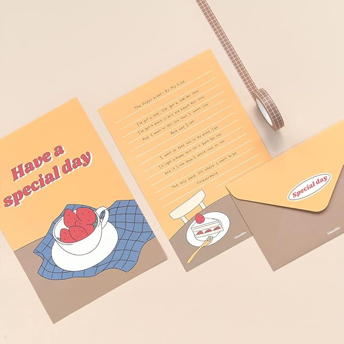 Monolike Fall In Newtro ver.1 Letter Paper and Envelopes Set - 8Type, 32 Letter Paper + 16 Envelopes