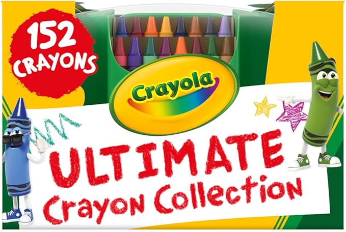 Crayola Ultimate Crayon Box Collection (152ct), Cute School Supplies for Kids, Bulk Crayons Caddy, Kindergarten & Elementary Classroom Must Haves, Ages 3+