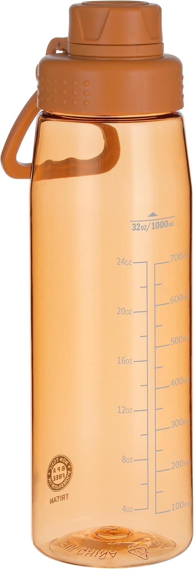 32oz Clear Water Bottle - BPA-Free Tritan Plastic, Fast Flow Spout Lid, Wide Mouth & Leakproof Design Hiking Water Bottle Suitable for Travel, Outdoors, Gym, Travel, Home, School(Clear)
