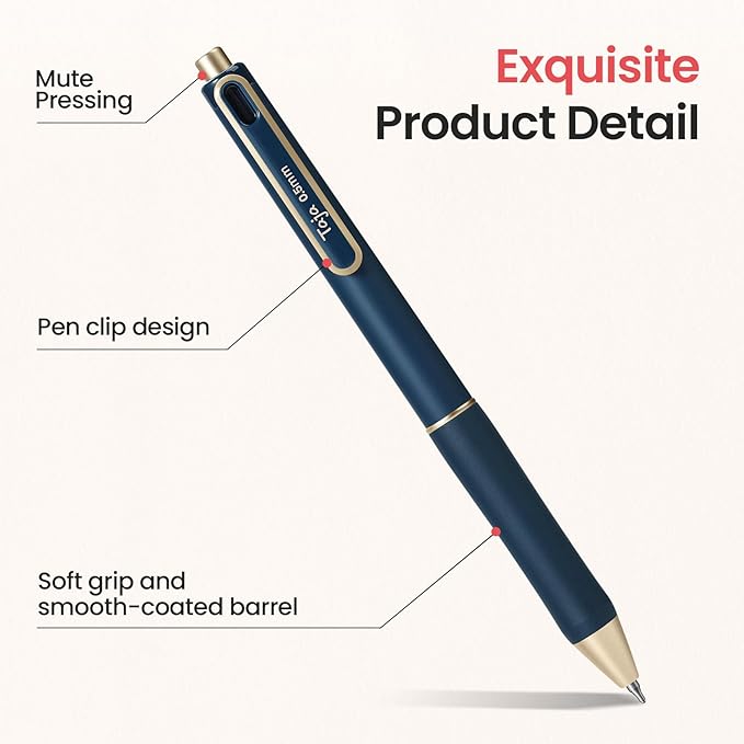 Taja Gel Pens, 24 Pcs Quick Dry Black Gel Ink Pens, 0.5mm Fine Point Smooth Writing Pens for Journaling and Note Taking, Cute Aesthetic Pens for Women & Men-Multicolor