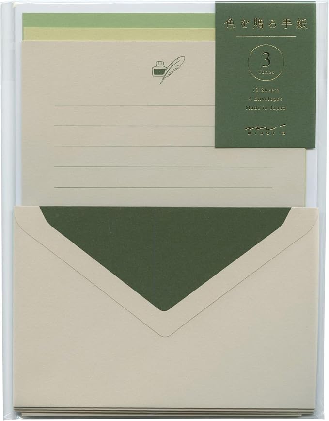 DESIGNPHIL 86916006 Midori Letter Set, Gift Color, Green