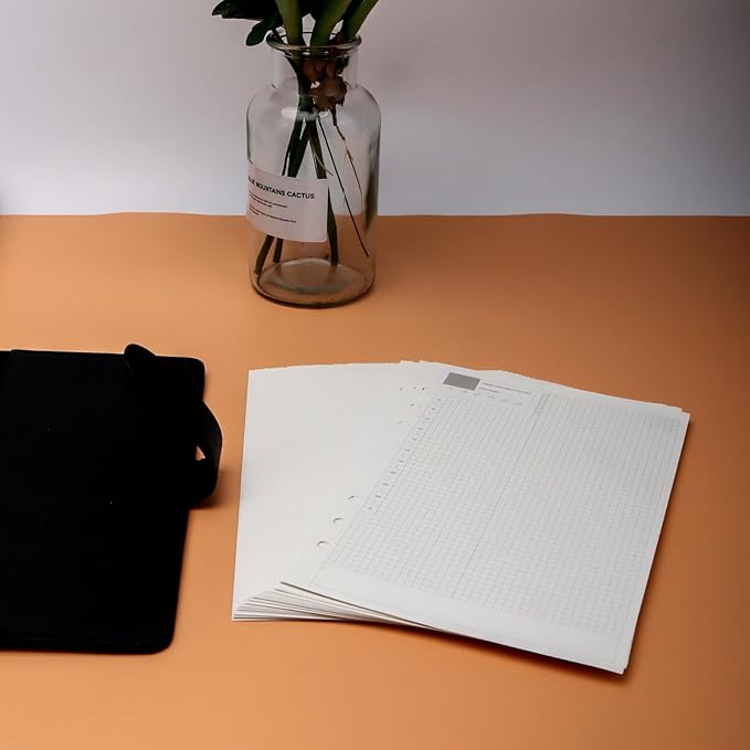 NatSumeBasics A5 Refills Paper 5" x 8" Undated Daily Binder Planner Inserts 90 Sheets 6 Holes Pocket Notebook Papers for Personal Travel Journal Diary (2 A5 Daily)