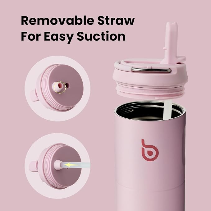 BOTTLE BOTTLE Insulated Water Bottle 24oz with Straw Lid and Handle Sports | for Travel Gym school,Stainless Steel Water Bottles,Double-Wall,Vacuum Metal,Leak Proof,BPA-Free
