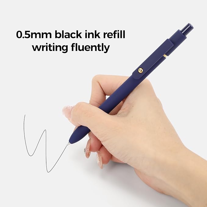 Ddaowanx Gel Pens,6 Pcs 0.5mm Retractable Quick Dry Black Ink Pens (Pack of 2)