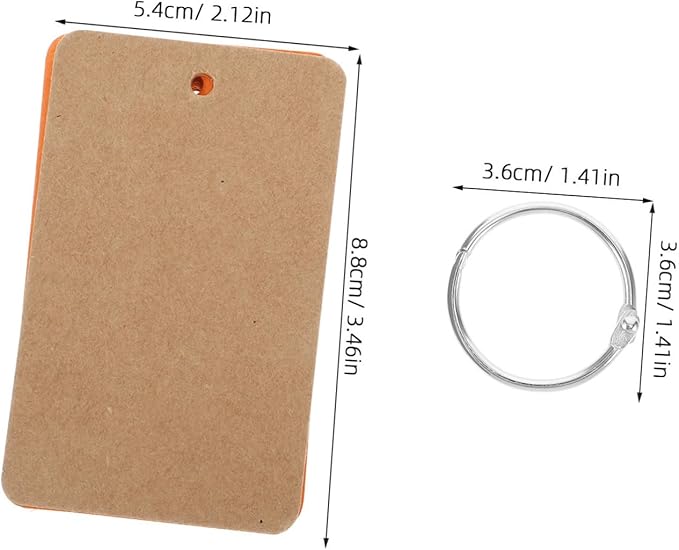 LALAFINA 50pcs Blank Paper Cards Study Flashcards Blank Index Cards Notebook Handdrawn Illustrations Ring Binder
