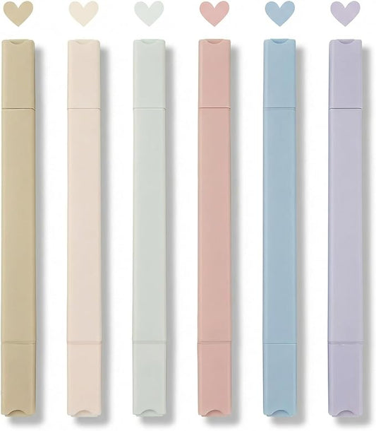konket 6pcs Pastel Highlighter Aesthetic Cute Highlighters Bible Highlighters No Bleed， Soft Chisel Tip Marker for Diary Plan Notes