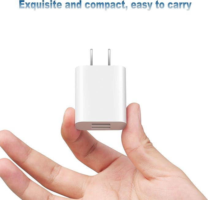USB Wall Charger Block 2Pack Dual Port Cube Plug Power Charging Adapter Brick for Apple,for iPhone 16/17/Air/15/14/13/12/XS Max/XR/X/8/8 Plus/7/6,foriPad Mini/Air,for Samsung,for Kindle Fire,for LG