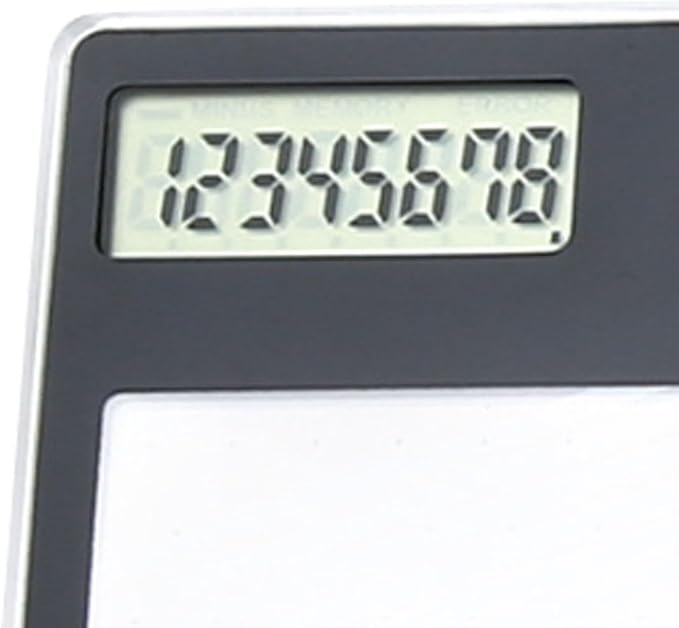 Solar Powered Calculator, Touch Screen 8 Digit LCD Display, Transparent Calculator for Office School Home with Lightweight and Compact Designf Business People and Family Use