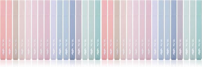 Mr. Pen- Aesthetic Highlighters, 16 pcs, Chisel Tip, Morandi Colors, No Bleed Bible Highlighter Pastel, Assorted Colors, Cute (Pack of 2)