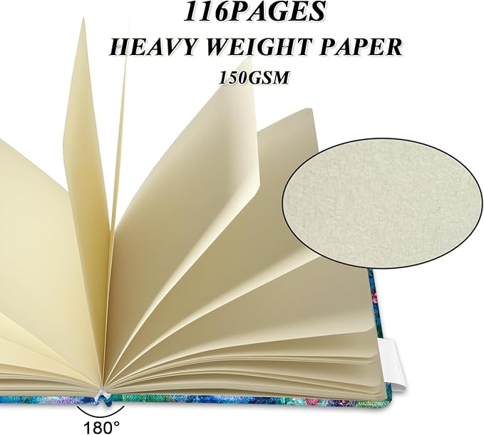 5" x 5" Hardcover Sketch Book,Small Mixed Media Sketch Pad,58 Sheets 150GSM Acid-Free Artist Drawing Paper,Travel Journal Blank Notebook for Painting,Illustration,Art Supplies.Oil Painting Pond