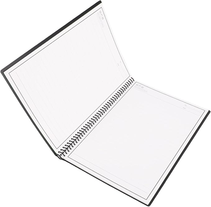 LICAEVEY Reusable Whiteboard Notebook, 180x255mm, 30 Sheets Smart Notepad, Black, Lined and Dotted Notes Pages, App Connected, Erasable