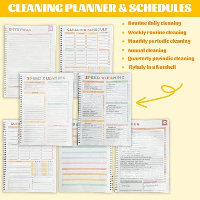 ADHD Cleaning PlannerA4 Size Daily Schedule & focus Checklist Notebook for Home Office & Dorm Use Durable Cover Smooth Pages Office Stationery Essential - Plannerbook