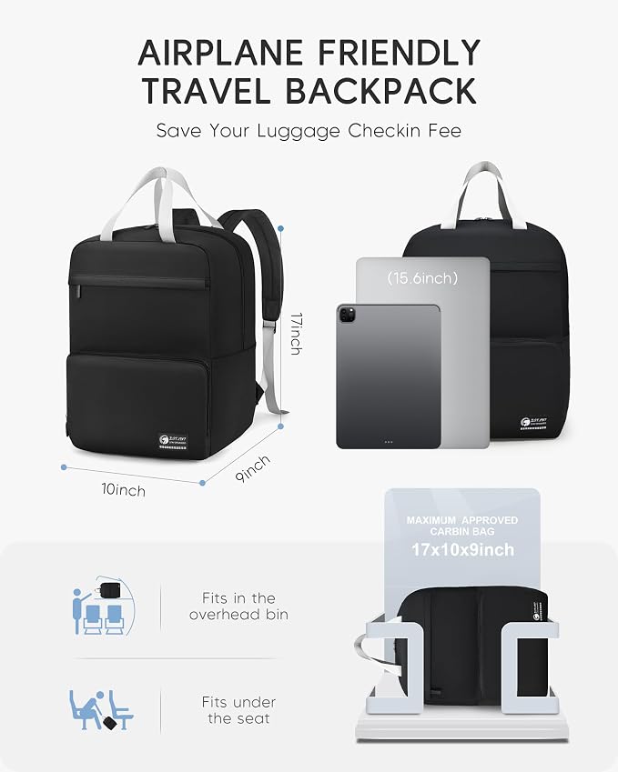 Lightweight Personal Item Bag 17x10x9 Ultralight 0.5lb Foldable Travel Backpack for Women Men College Casual Daypack