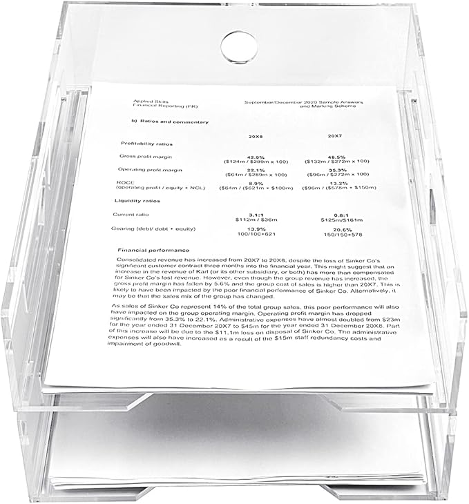 Acrylic Letter Tray Two-Tier A4 Size, Clear Stackable Paper Trays, File Paper Holder, Desktop File Organizer, Stackable Document Organizer, Workspace Letter Tray