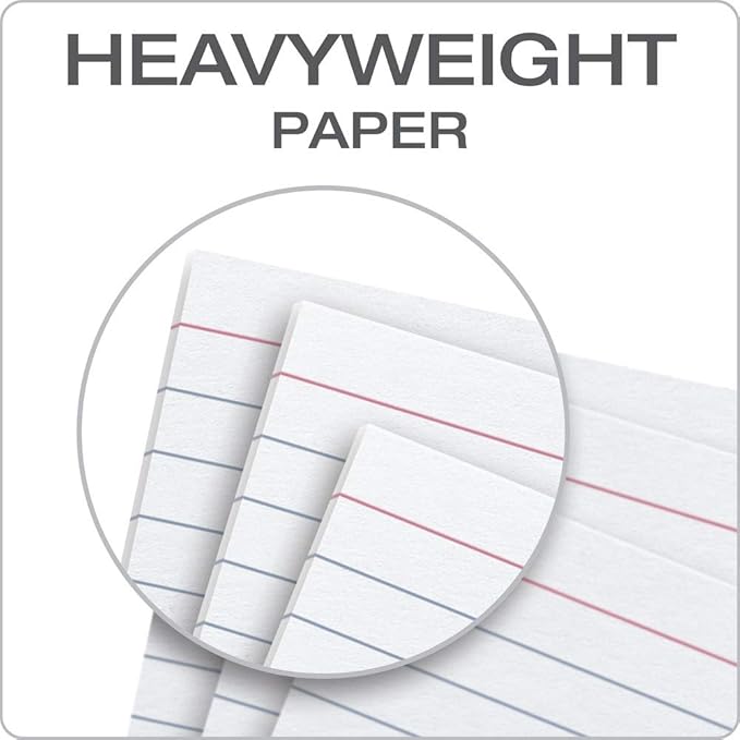 Oxford 3x5 Heavy Weight Ruled Index Card, White, 100 Count (63500), 2 Set of 100 total Of 200 Cards