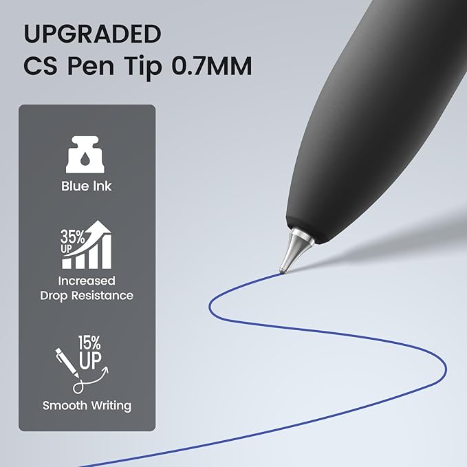 8Pcs Blue Gel Pens - 0.7mm Medium Point Blue Ink Pens | Smooth Writing - Quick Drying Retractable Pen for Men Women (Vintage - 8Pcs)