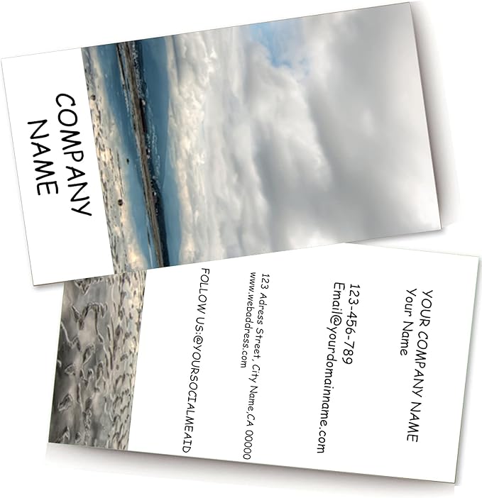 Simple Design Business Card 3.5" x 2" 200 pcs - Add Picture or Logo,Custom Premium Name Cards with Logo Two-Sided, High-end 500 pcs