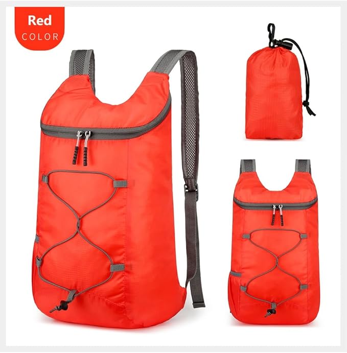 levayhill 16L Lightweight Foldable Hiking-Backpack Small Packable-Daypack For Travel,Ultralight Water-Resistant Gym Bag Men Women Easy Carry-on (Red)