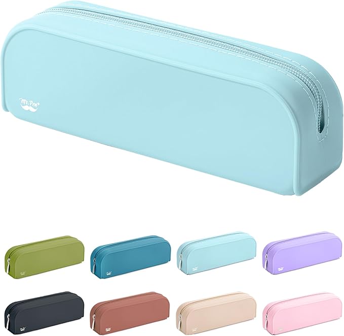 Mr. Pen- Silicone Pencil Case, Aesthetic Pencil Bag for Women, Makeup Pouch, Multifunctional Pouch for Stationery, Cosmetics and Electrical Goods Storage
