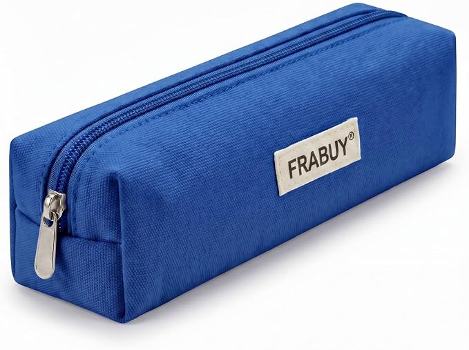 Canvas Pencil Case Pouch,Multipurpose Pen Bag Stationery Royal Blue | Heavy-duty canvas, smooth alloy zipper, cute organizer for girls and boys, ideal for stationery, cosmetics, tech gear