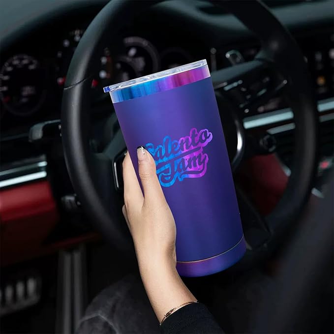 20 oz Tumbler Bulk Stainless Steel Tumblers with Lids and Straws, Double Wall Vacuum Insulated Travel Coffee Mug for Laser Engrave, Powder Coated Cups for Hot and Cold Drinks (Blue,1 pack)