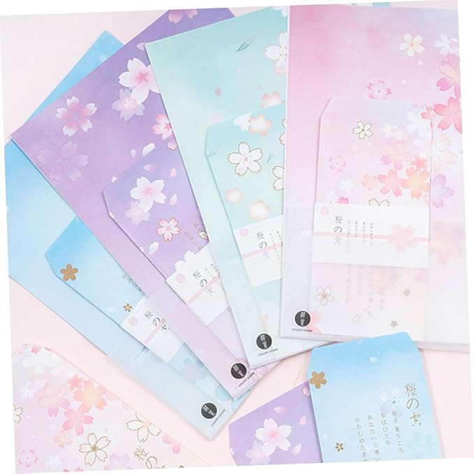 MAGICLULU Blossoms Pattern Writing Paper Set 40pcs B5 Japanese Style Stationery Letter Paper for Writing and Printing Vintage Floral Design Office and School Supplies