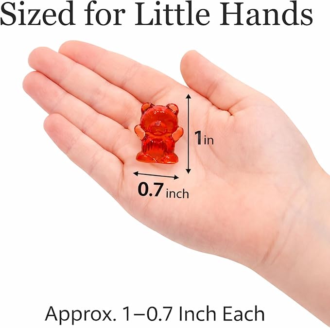 110 PCS Translucent Counting Bears with Storage Jar, Color Sorting Math Manipulatives for Toddlers 3+, Preschool & Kindergarten Learning Toys, Bear Counters
