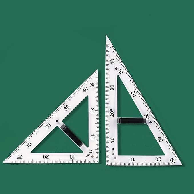 Math Ruler Magnetic Classroom Math Geometry Tool Set Enhances Classroom Learning, Easily Mounts to Blackboard Protractor Measuring Ruler Triangle Ruler (Tp2pc)