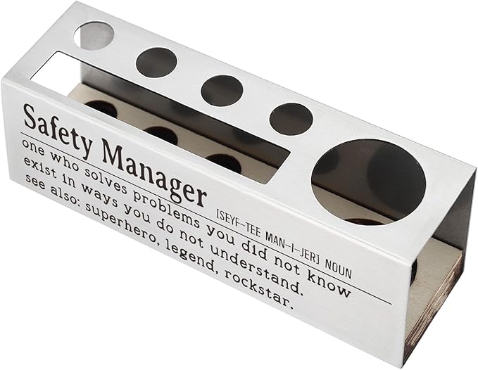 Safety Manager Appreciation Gift, Office Desk Decor for Safety Professionals, Workplace Supervisors, Risk Assessment Experts Career Recognition Gift, Funny Office Pencil Holder for Desk SD271