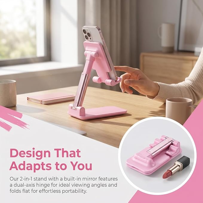 Phone Stand, Sakura Pink Cellphone Holder Cute Office DeskAccessories Compatible with All Smartphones