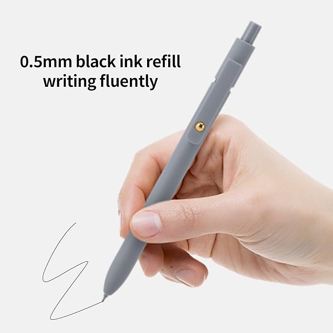 Ddaowanx Gel Pens,6 Pcs 0.5mm Retractable Quick Dry Black Ink Pens (Pack of 2)