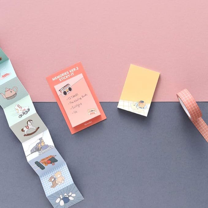 Monolike Memories Ver.2 Sticky-it - 5p Set Self-Adhesive Memo Pad 50 Sheets