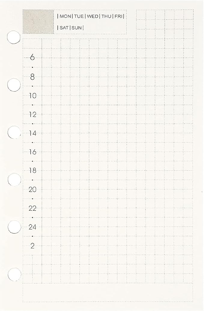 Zelten 45 Sheets 90 Pages Colorful Loose Leaf Punched Paper Refills Paper for 6 Hole Binder Personal Organizer Diary Notebook Refillable Planner (A7, Daily Planner)