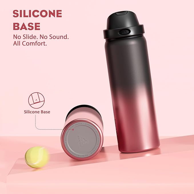 POWCAN 32 oz Stainless Steel Water Bottle: 2-in-1 Push-Button Spout & Quick-Flip Straw Lid, Leakproof, Keep Cold 24Hrs, BPA-Free, Insulated Water Bottle for Sports, School, Travel, Gym, Gift (Queen)