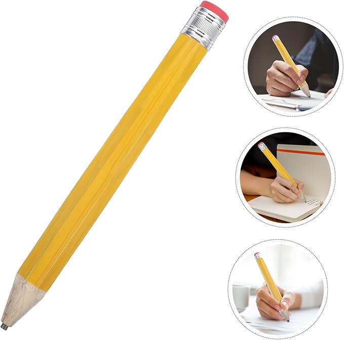 BESPORTBLE Large Wooden Jumbo Pencil Cartoon Drawing Writing Pencil for Party Favors School Supplies and Art Projects and Bright Color Design