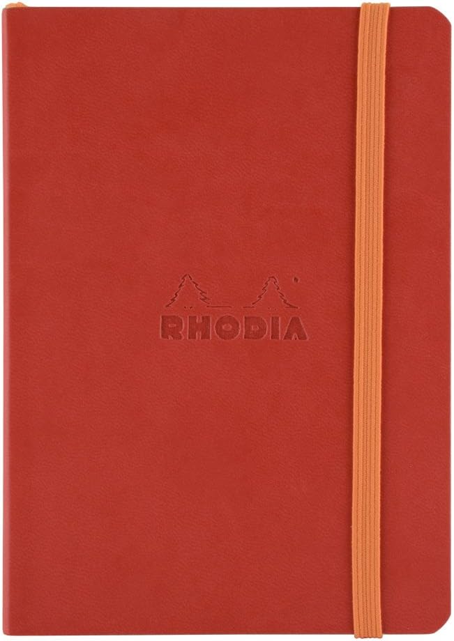Rhodia Rhodiarama SoftCover Notebook - 72 Dots Sheets - 4 x 5 1/2 - Poppy Cover