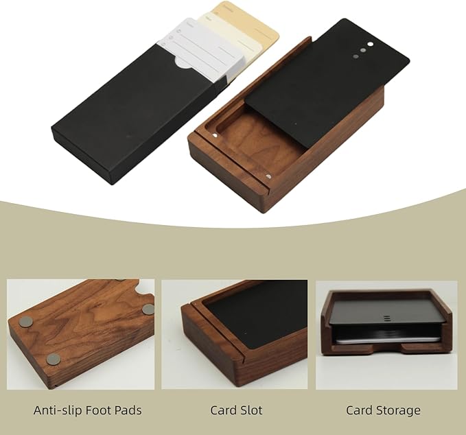 Undated Daily To Do List Planner with Walnut Stand and 100 Checklist Cards, Perfect for Daily Tasks and Goal Setting, Enhanced Productivity