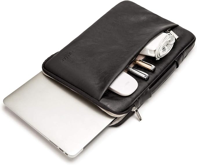 Kinmac 360° Protective Laptop Sleeve Case Bag Cover with Handle for MacBook Pro 16 inch,16 inch HP,Lenovo,Dell,ASUS,Acer Ultrabook and Business Laptop (Black PU)